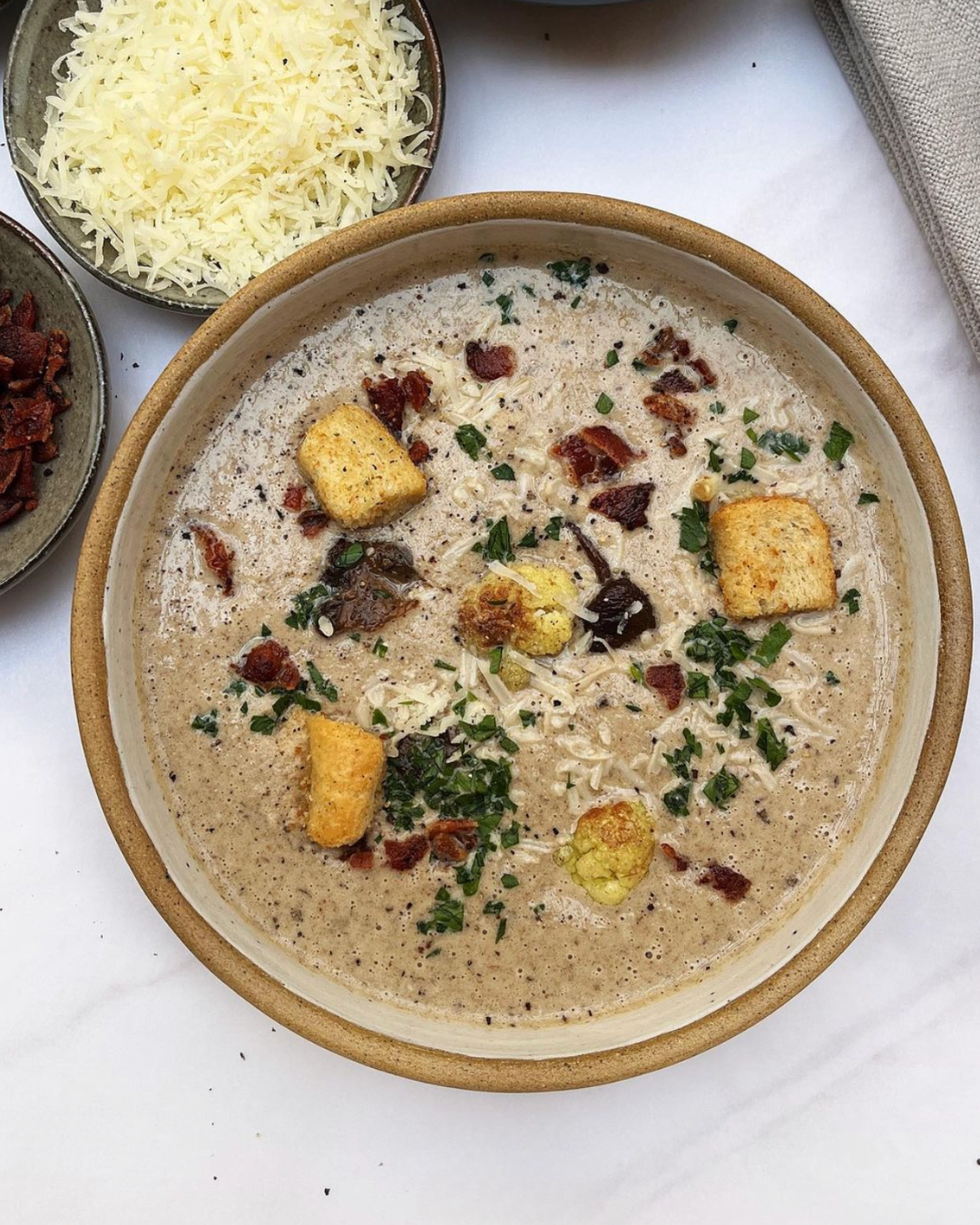 Wild Mushrooms and Cauliflower Cream Soup