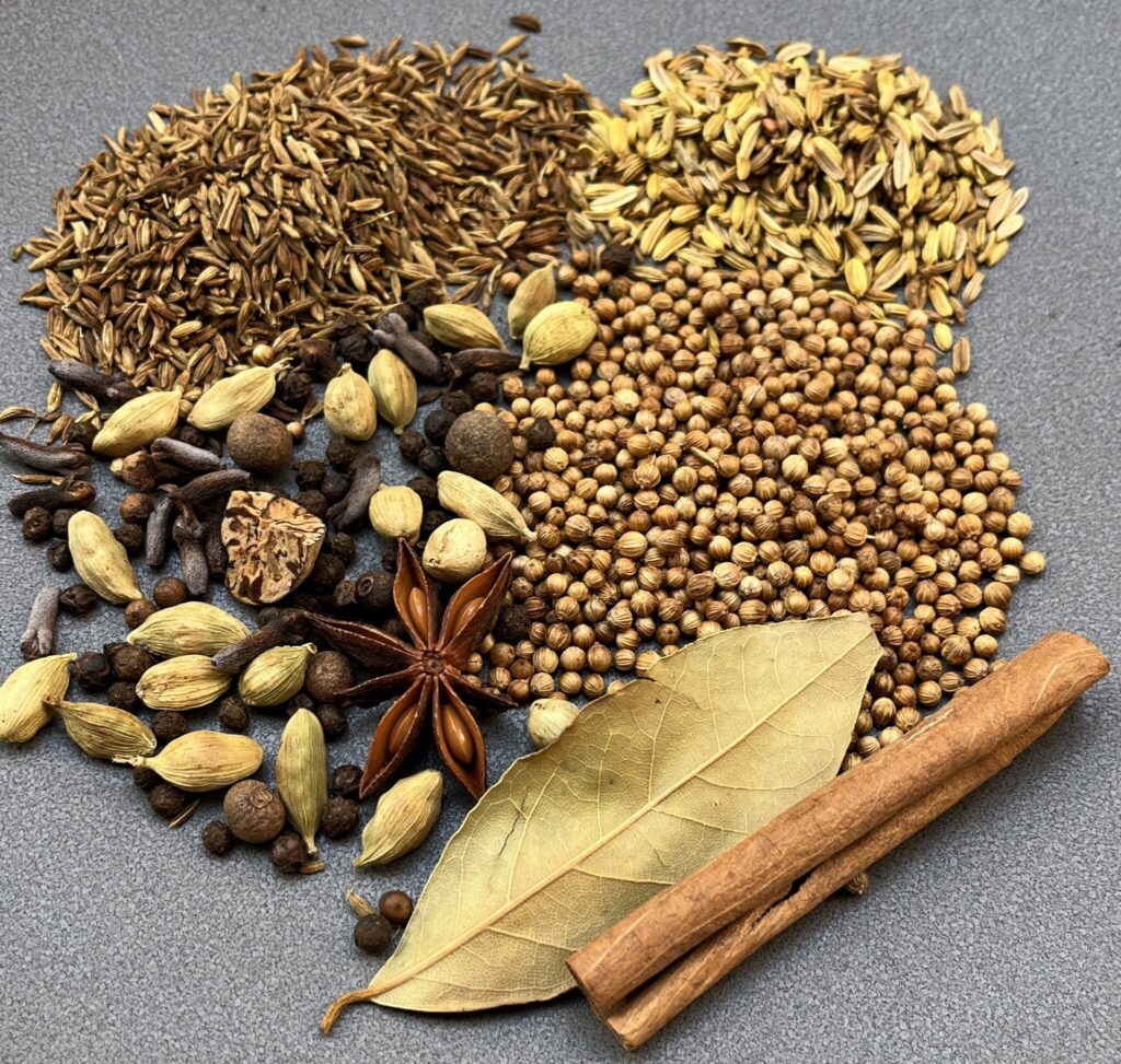 whole ingredients for garam masala