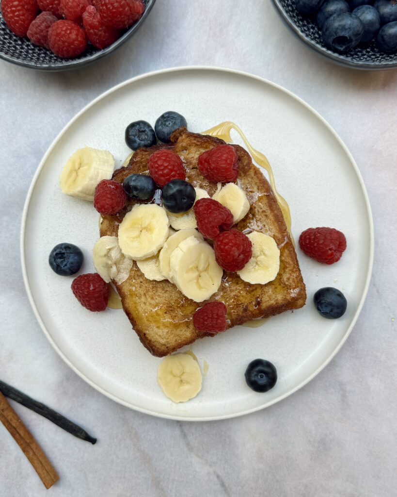 french toast with berries and banana