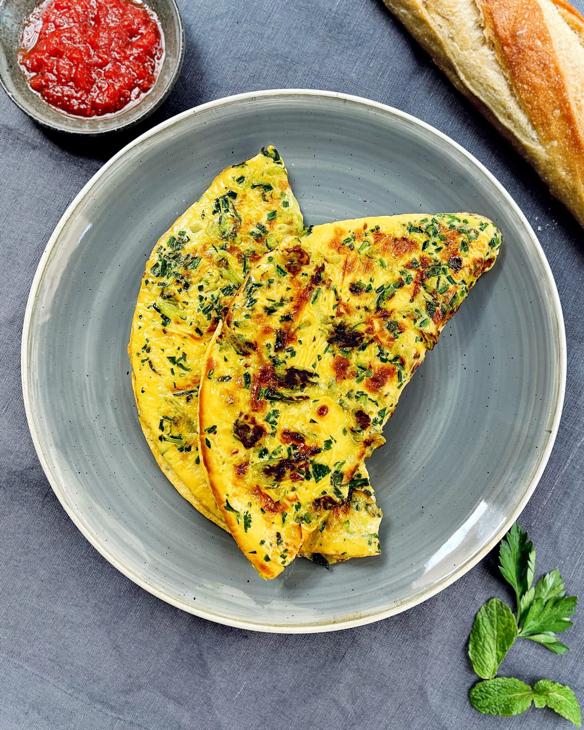 Ejjeh, Lebanese egg pancakes with herbs