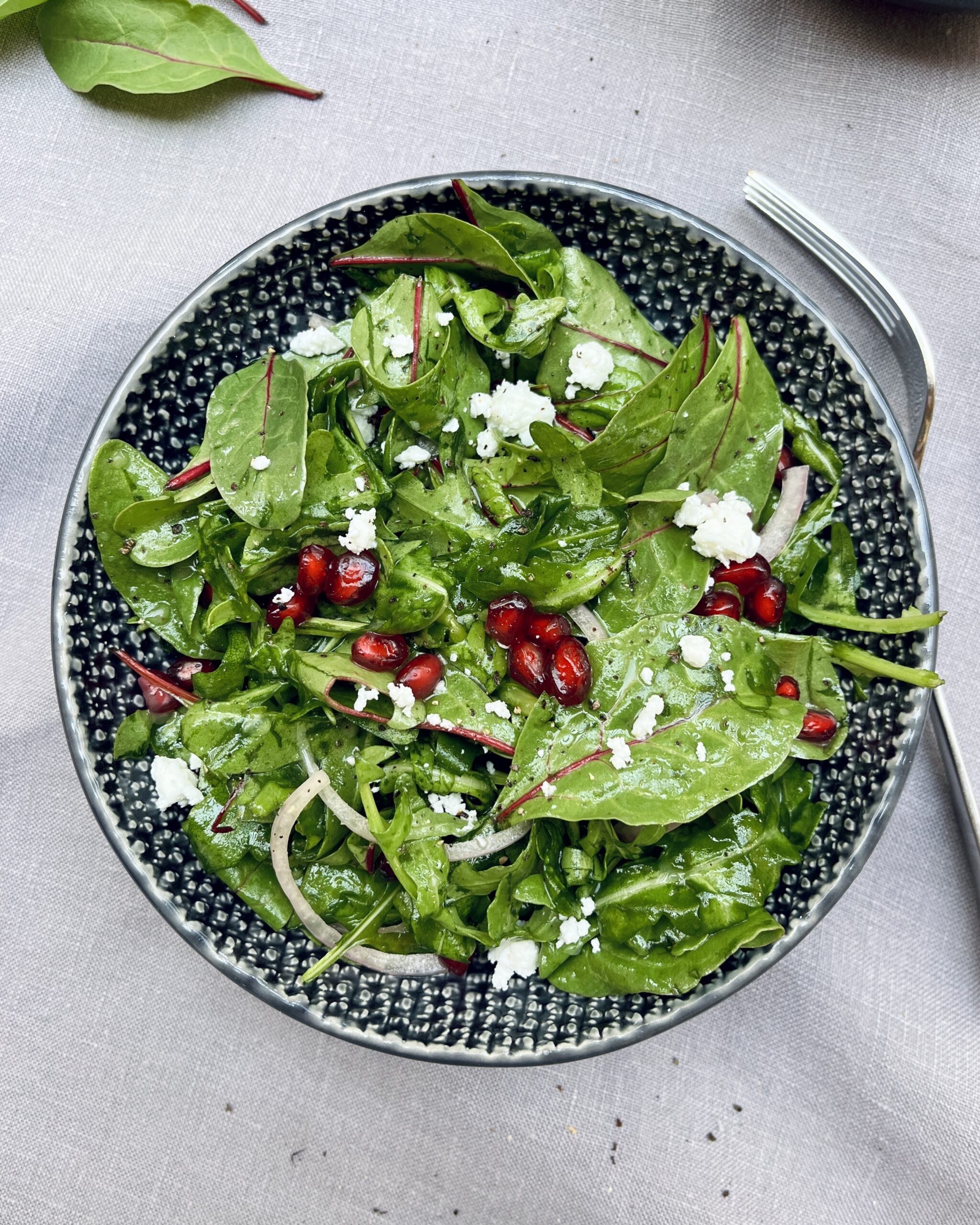 baby beet greens and purslane salad