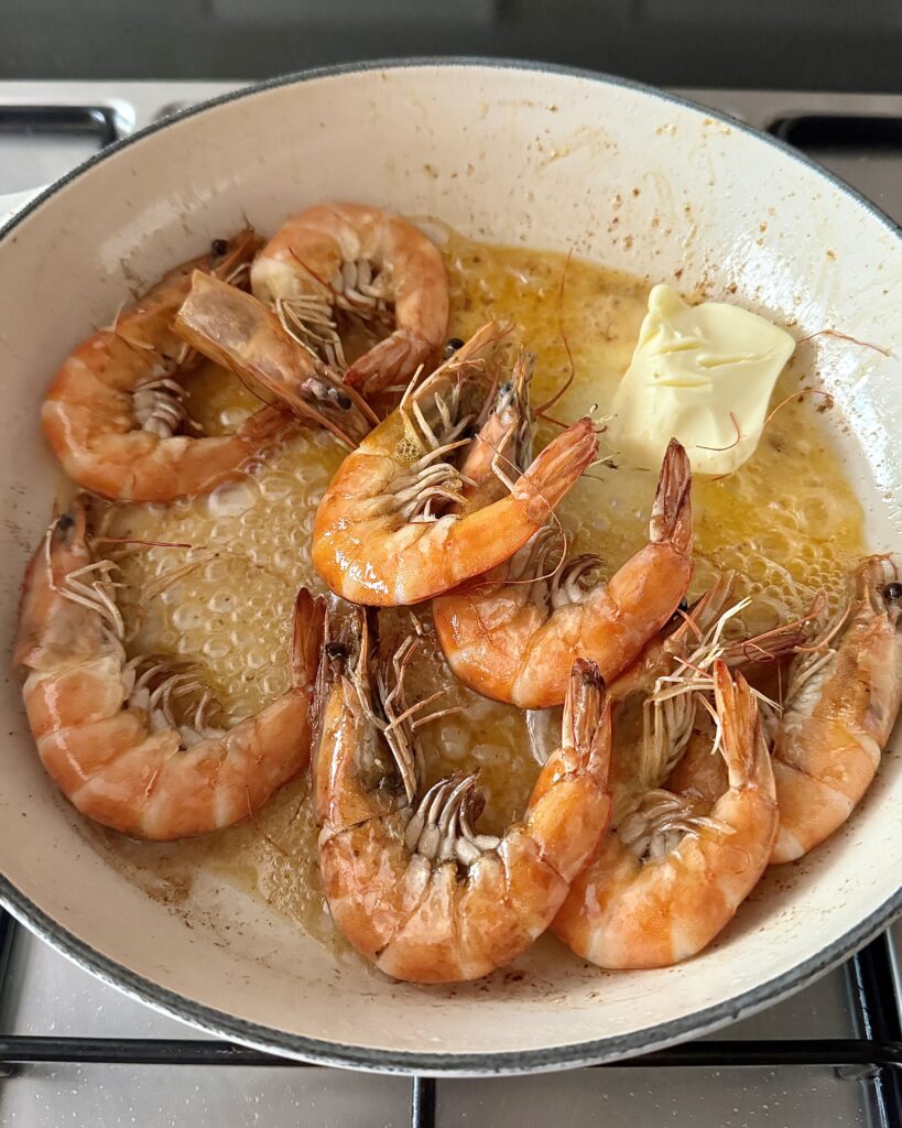 whole prawns with garlic butter