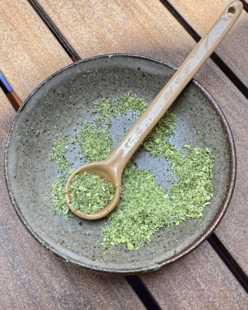 a little bowl with Makrut Lime Sugar