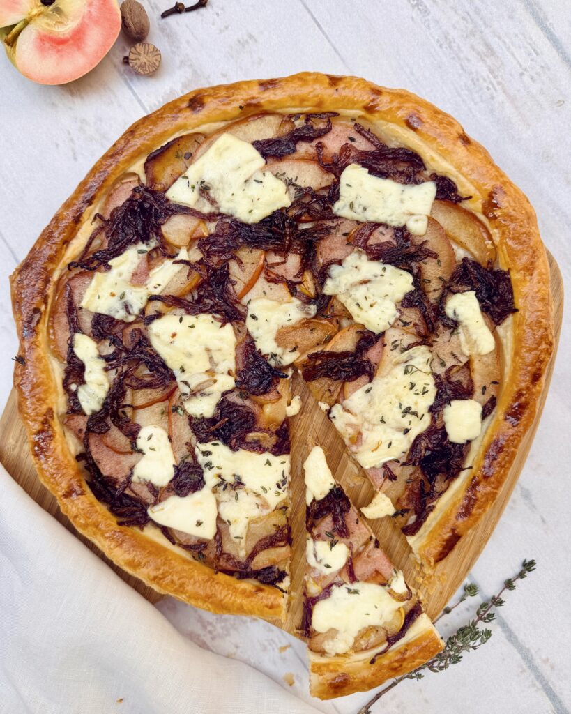 Caramelized Apple and Onion Tart with Brie and Thyme