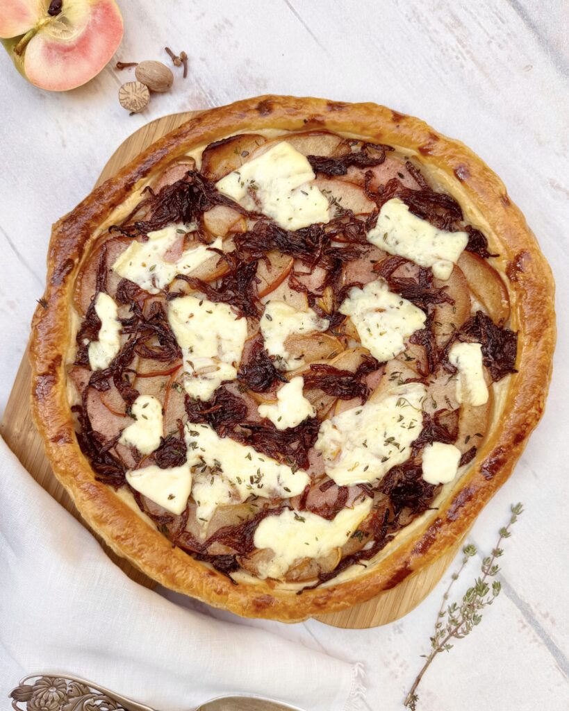 Caramelized Apple and Onion Tart with Brie and Thyme