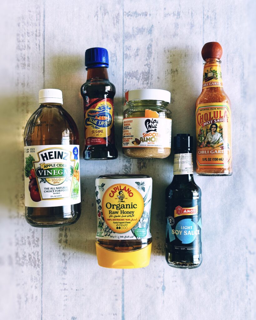 ingredients for almond butter sauce